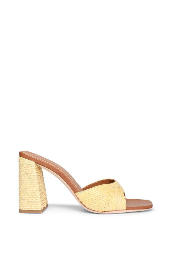 Staud Sloane Raffia & Leather Sandal, 95mm - view 3