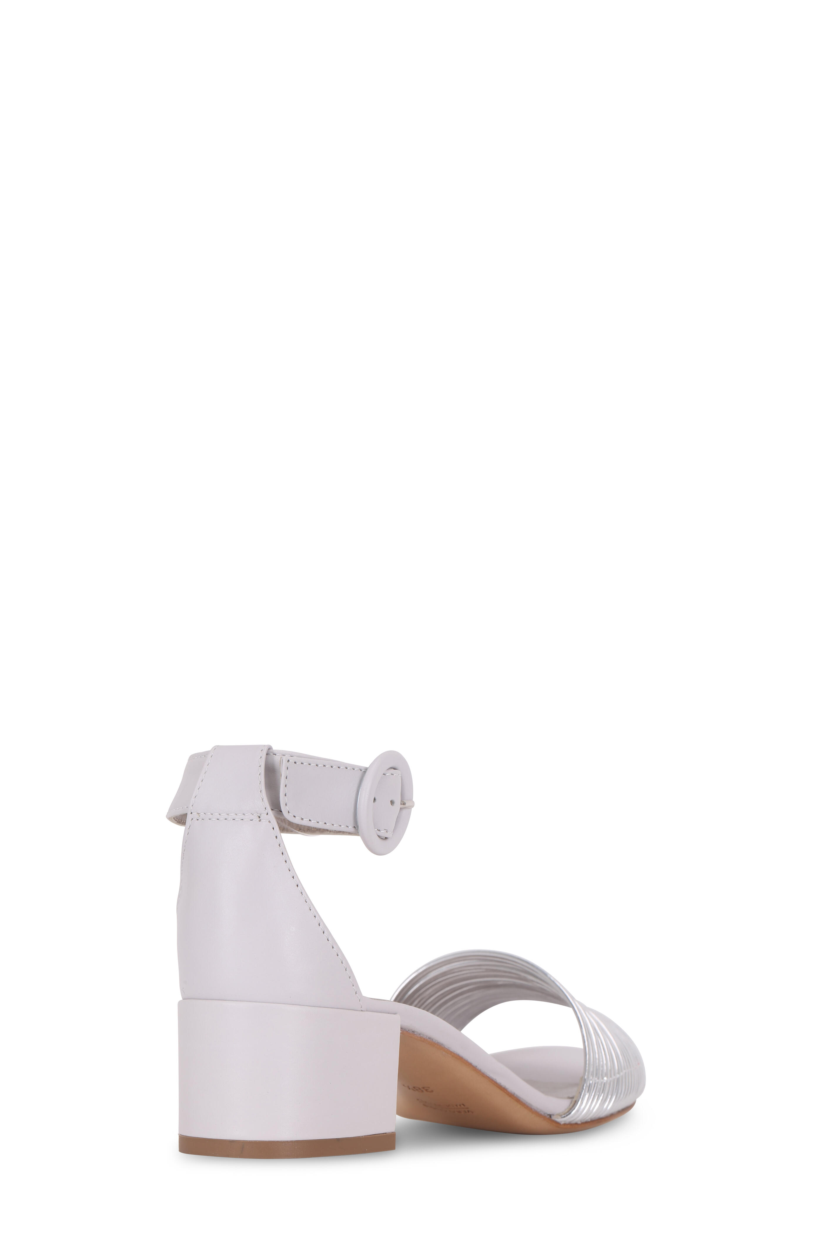AGL - Silver Multi-Band Block Heel Sandal, 50mm | Mitchell