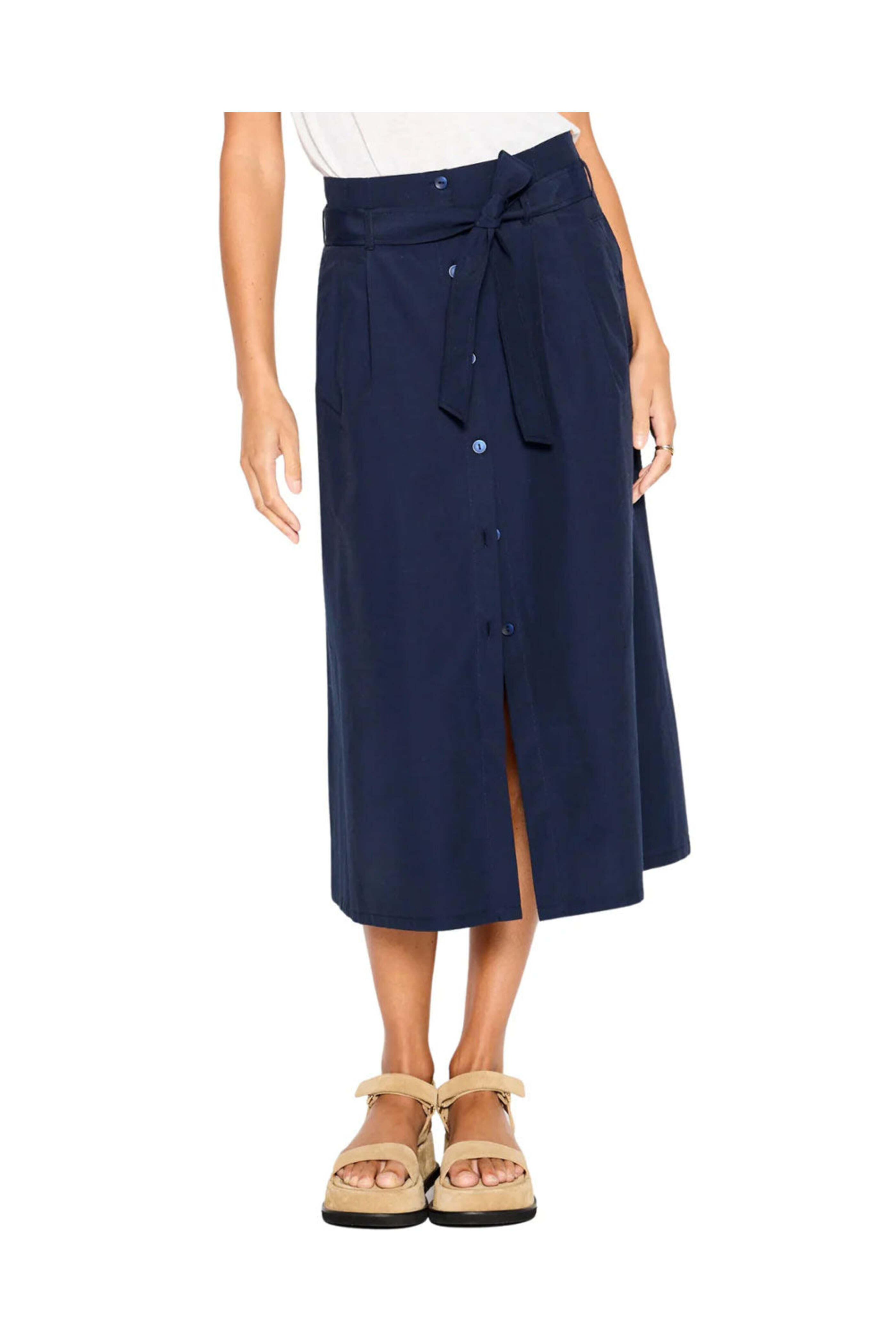 Brochu Walker - Navy Teagan Belted Skirt | Mitchell Stores