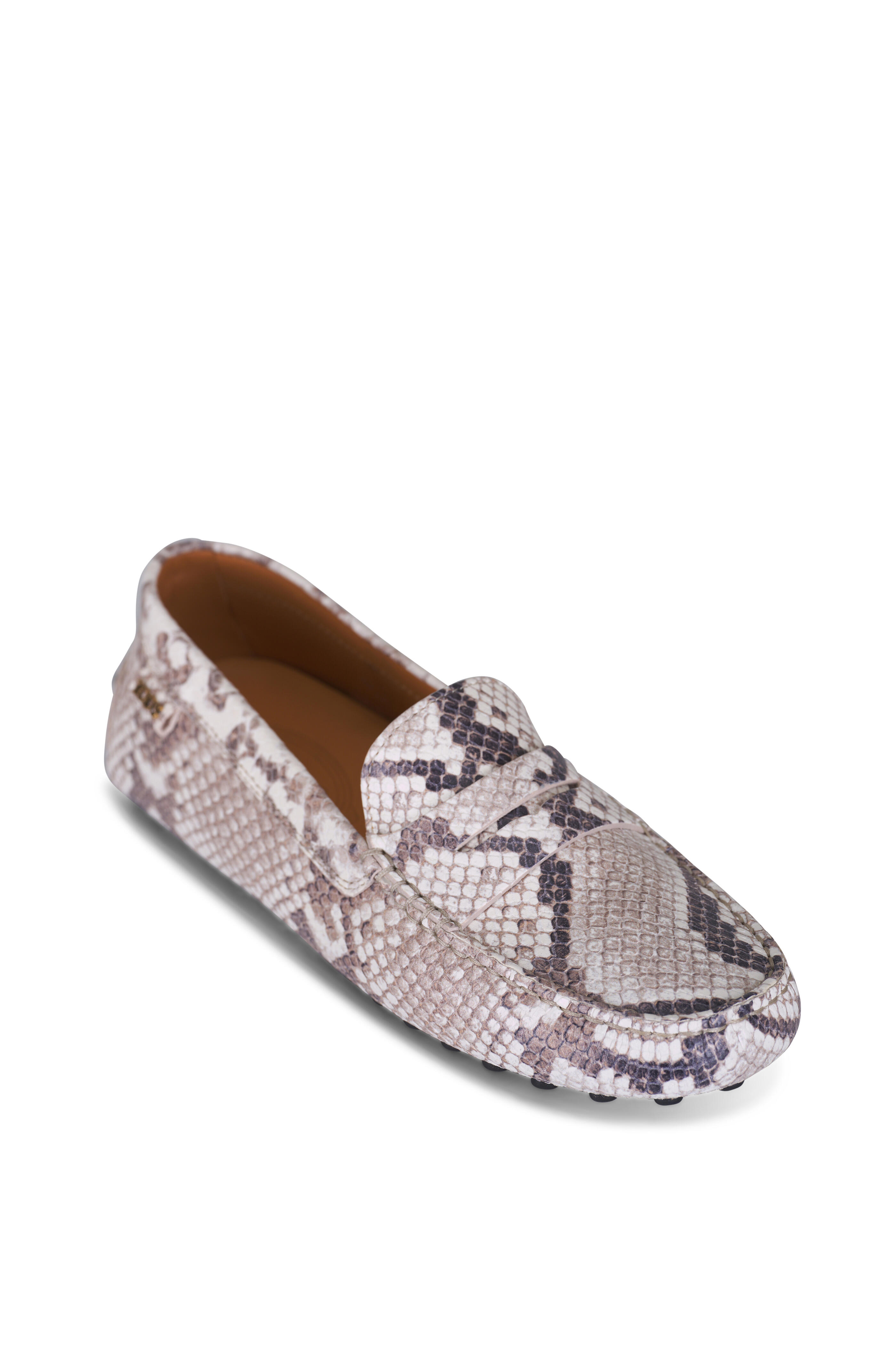 Tod's - Gommino Beige Printed Leather Loafer