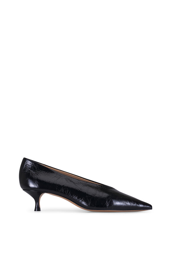 Le Monde Béryl Babouche Black Naplack Leather Pump, 35mm - view 3