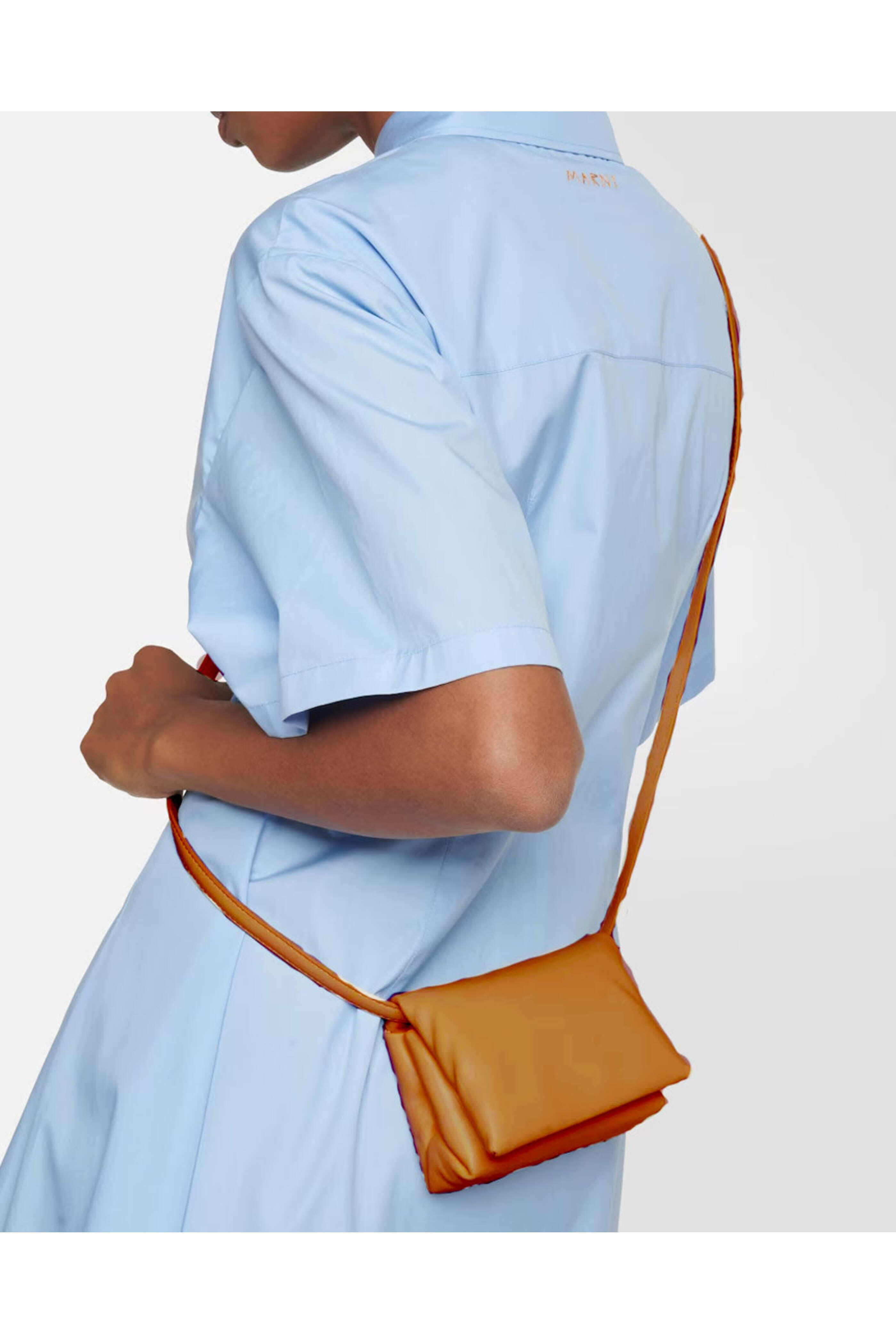 Marni - Mini Prisma Leather Shoulder Bag in Brown