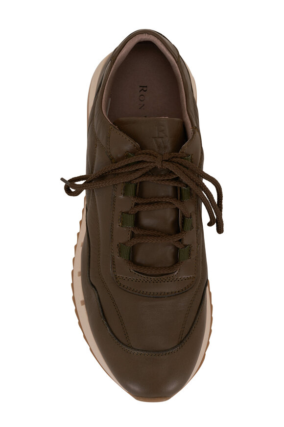 Ron White - Landon Army Green Leather Sneaker