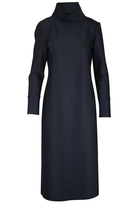 Dorothee Schumacher Shiny Statement Graphite Midi Dress