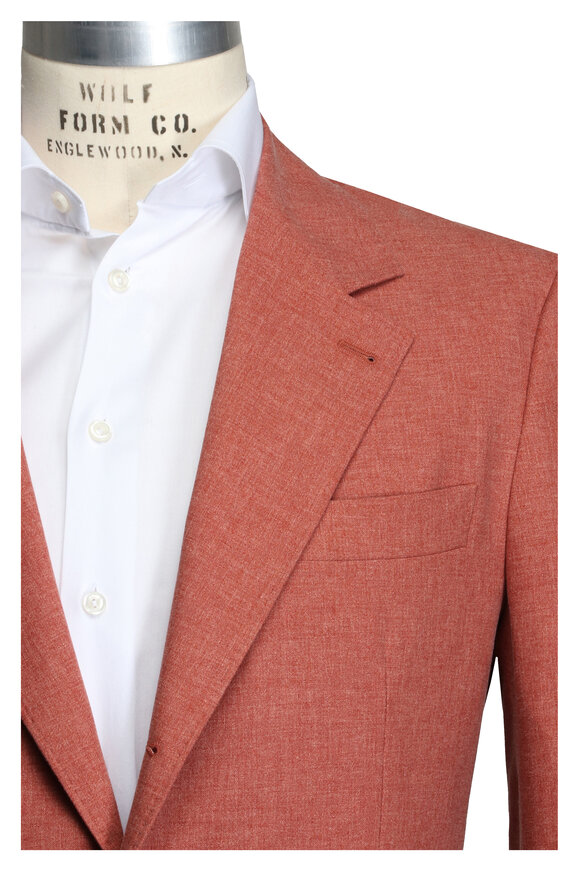 Brunello Cucinelli Solid Orange Fancy Sportcoat - view 1