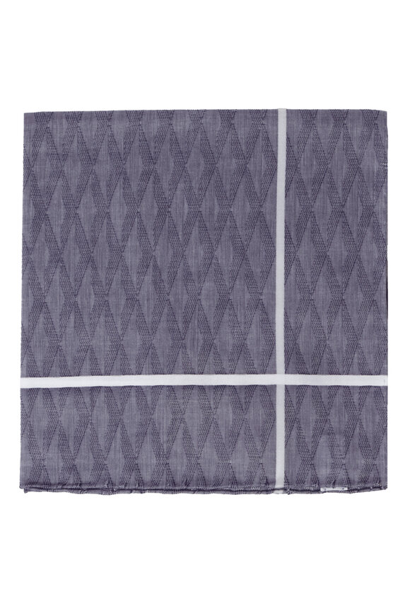 Simonnot-Godard Indigo Jacquard Pocket Square