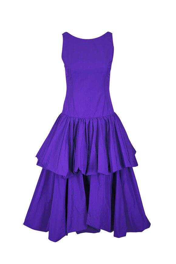 Akris Punto Purple Techno Taffeta Sleeveless Dress