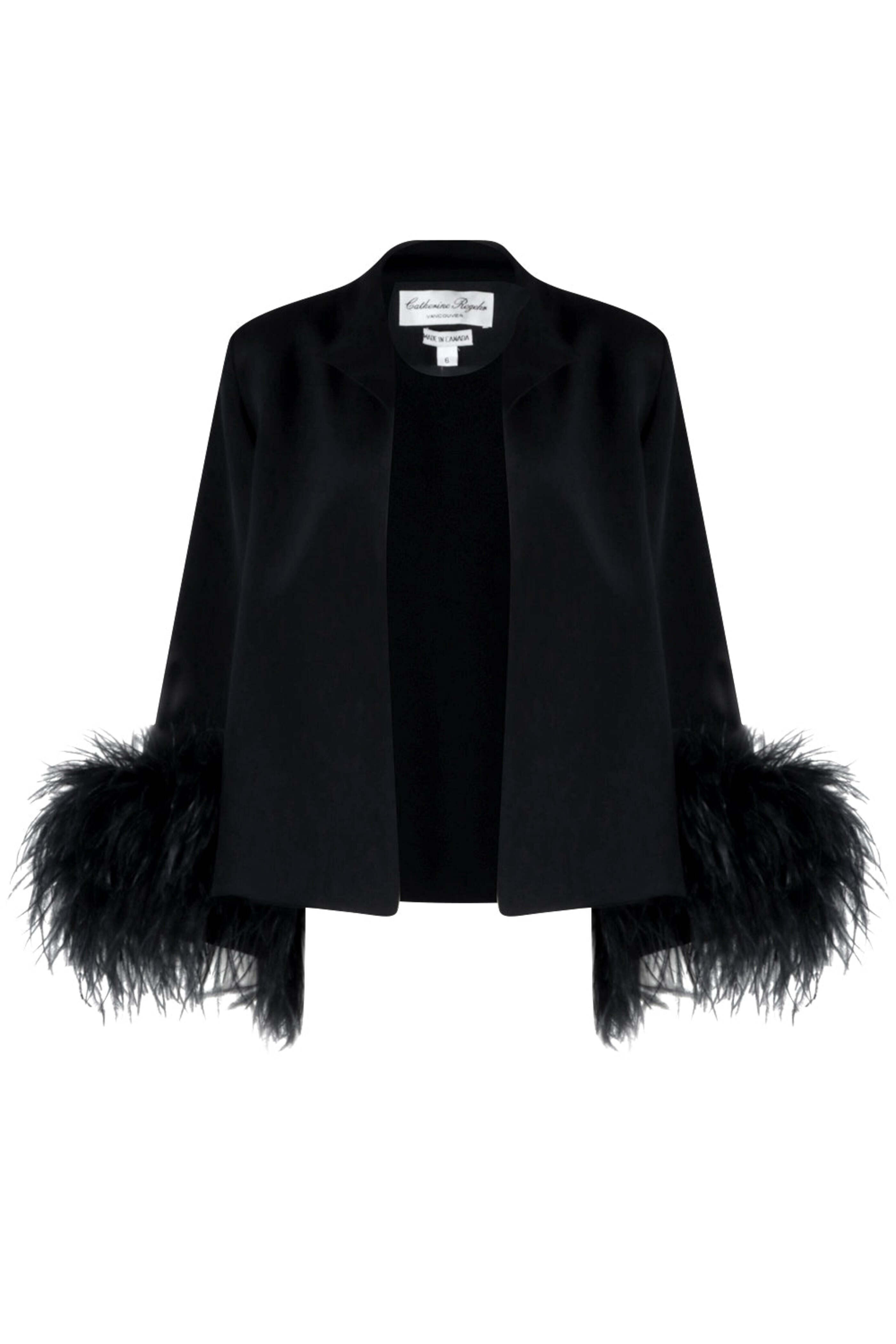 Catherine Regehr - Black Feather Sleeve Wing Jacket