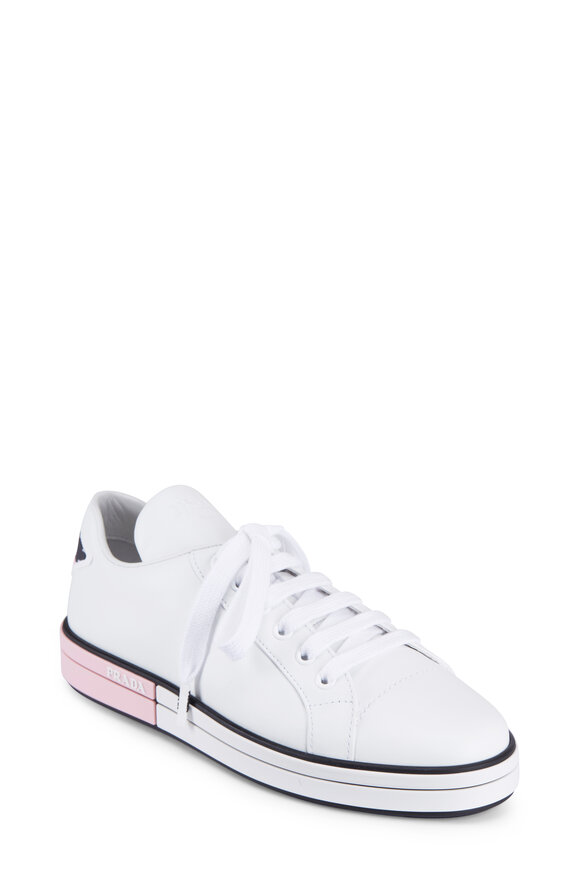 Prada - White & Pink Leather Sneaker