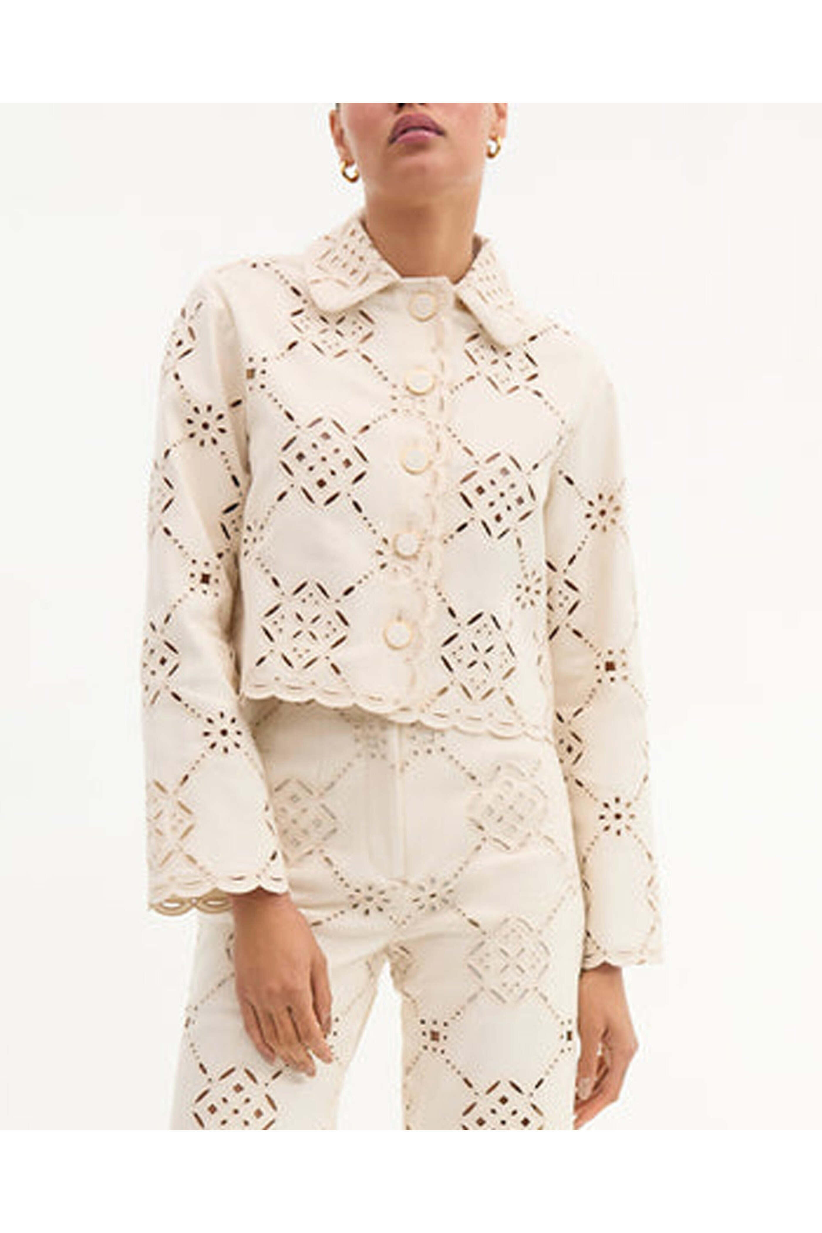 Veronica Beard - Ecru Eyelet Adelaide Jacket