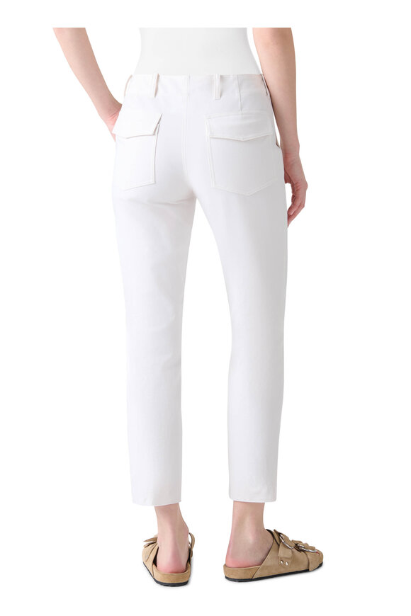 Akris Punto Franco Cream Stretch Cotton Straight Leg Pant - view 3