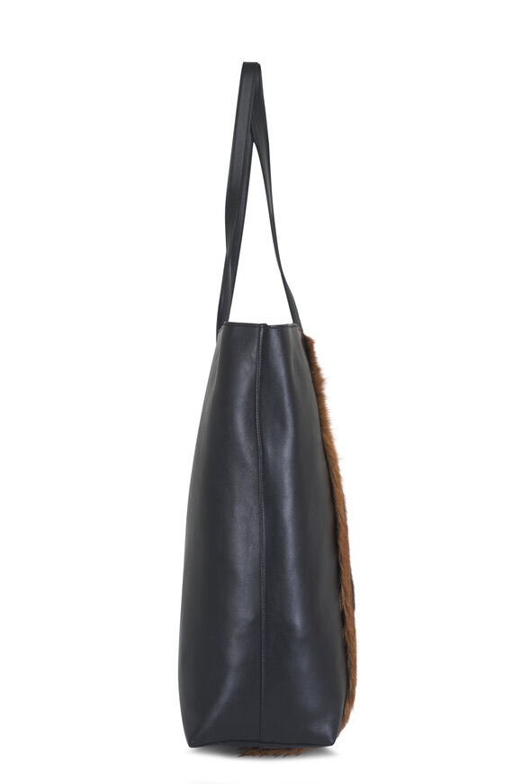 Totême Roam Black & Tan Leather Tote - view 3