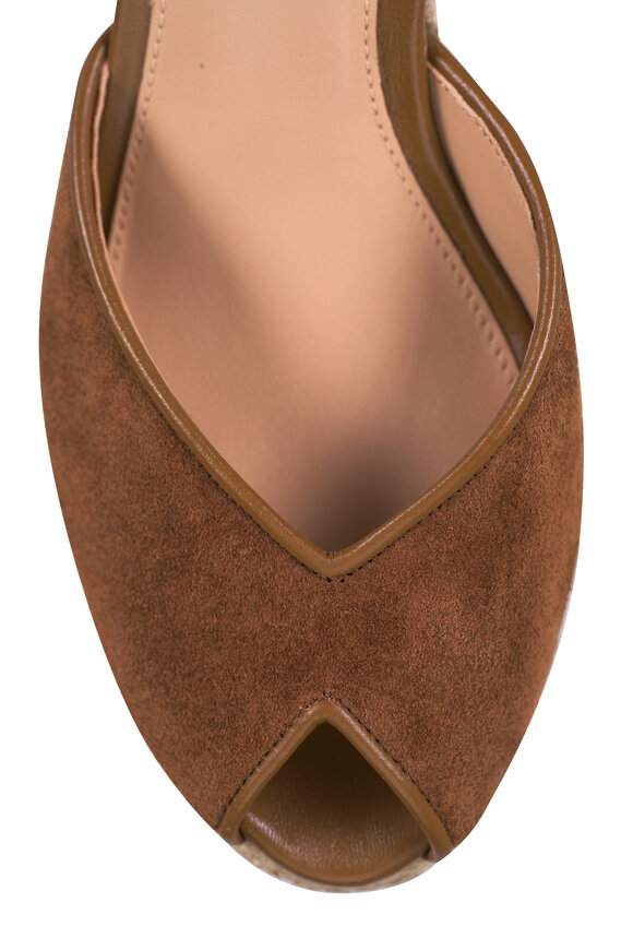 Veronica Beard Pasina Chestnut Suede Espadrille Wedge - view 5