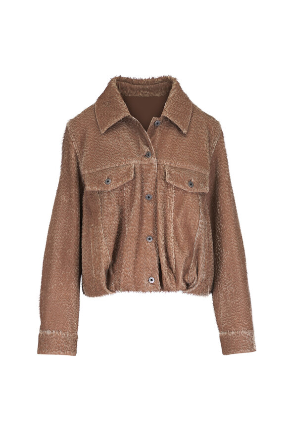 Loewe Beige Laser Cut Nappa Leather Jacket