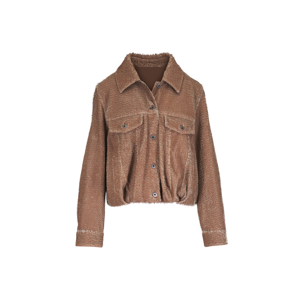 Loewe - Beige Laser Cut Nappa Leather Jacket | Mitchell Stores