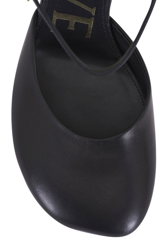 Loewe Toy Black Leather Ankle Strap Pump, 90mm - view 5