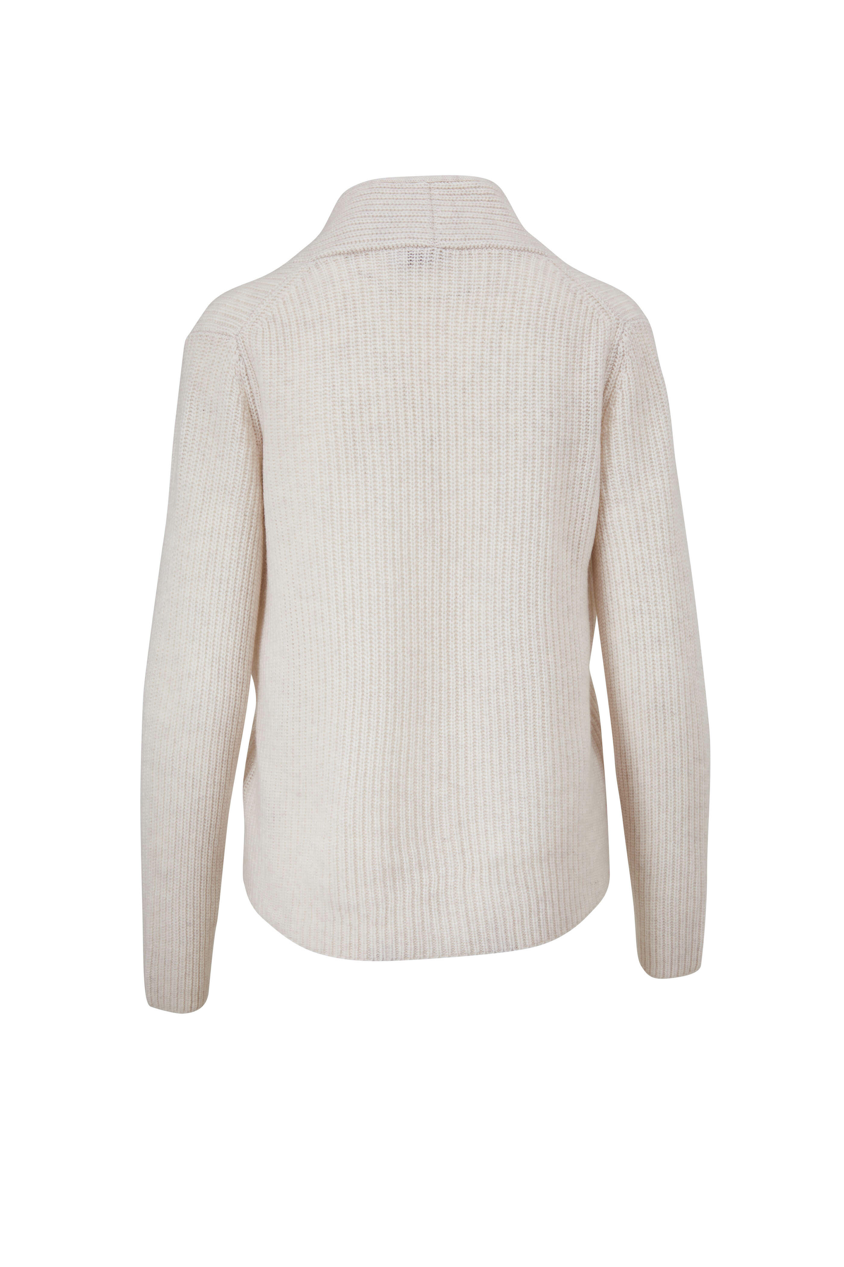 Vince - Heather White Raised Collar Cardigan | Mitchell Stores