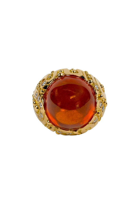 Garnazelle Engraved Spessartite Ring