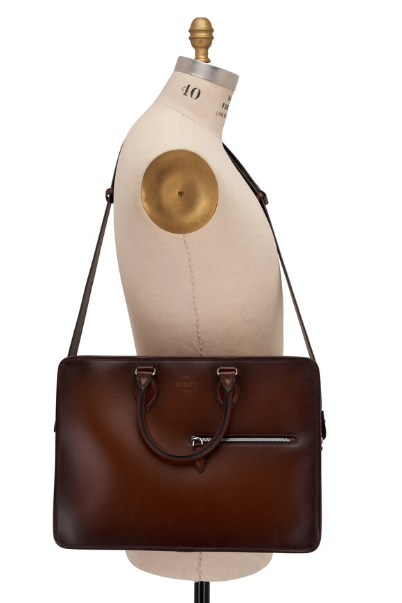 Berluti - Deux Jours Cacao Brown Leather Briefcase