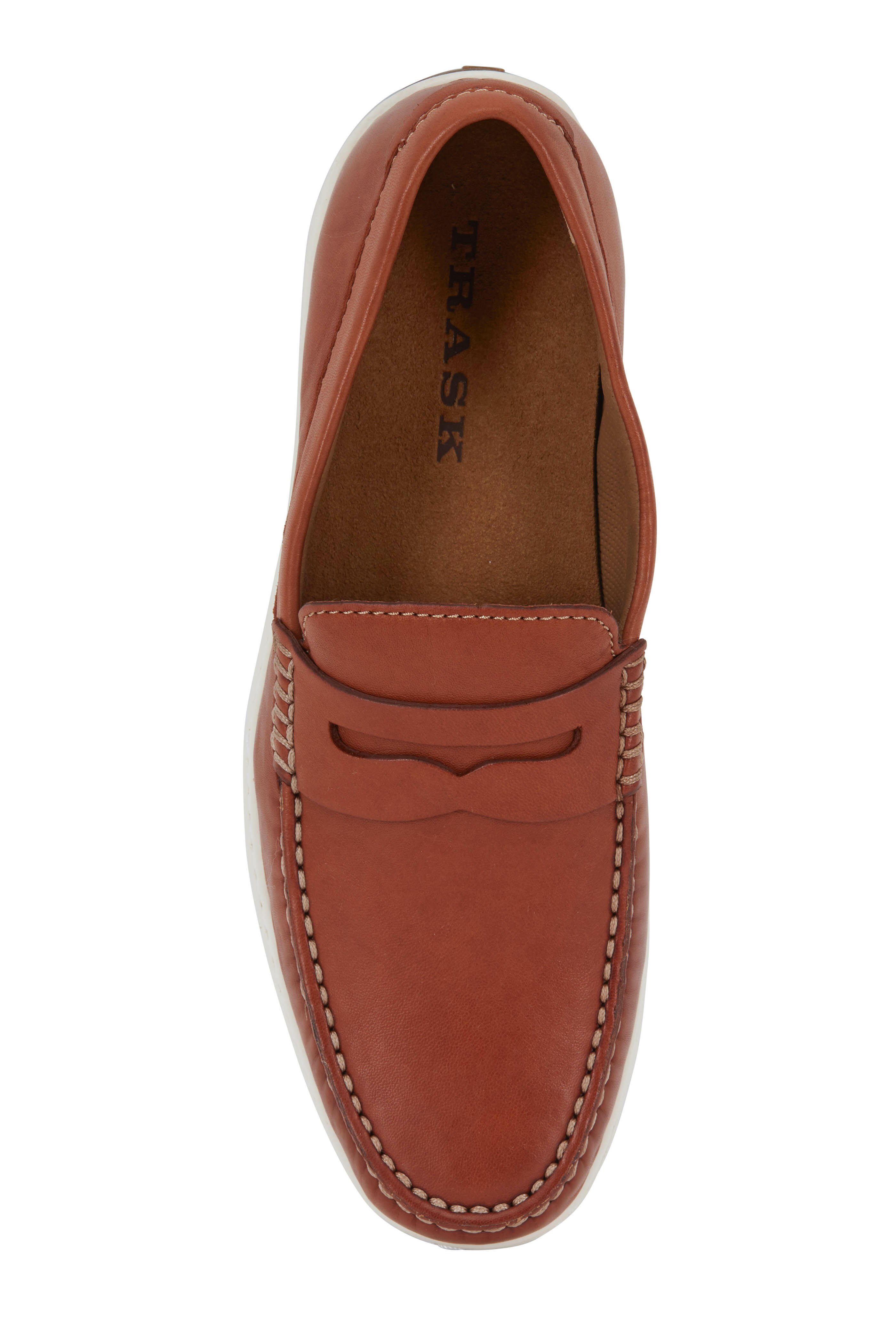 Trask Sheldon Cognac Leather Penny Loafer Mitchell Stores