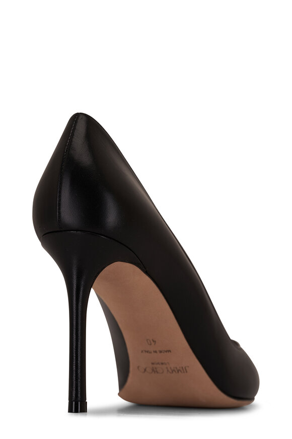 Jimmy Choo - Romy Black Leather Pump, 85mm