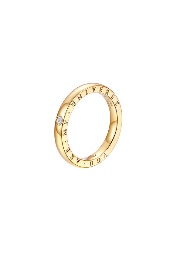 Alberto Milani - 18K Yellow Gold Diamond Dirce Wedding Band, 2.5mm