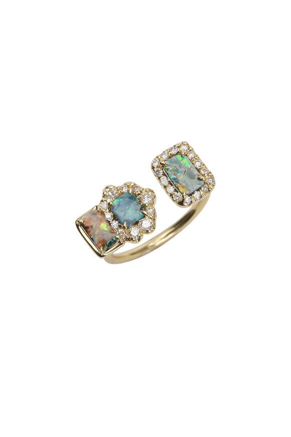 Kimberly McDonald - 18K Yellow Gold Boulder Opal & Diamond Ring
