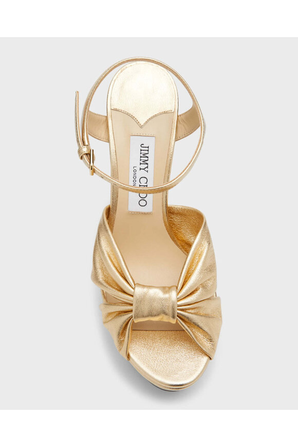 Jimmy Choo Heloise Ankle Strap Platform Sandal in Gold - view 4