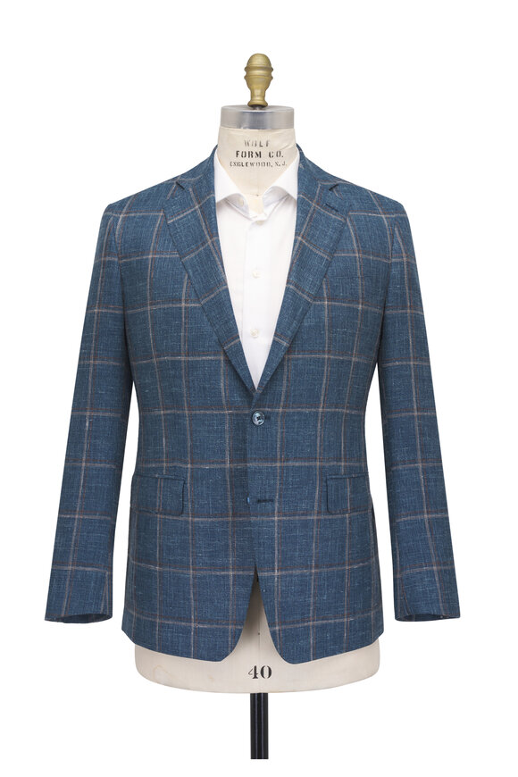 Atelier Munro Brown & Teal Windowpane Sportcoat - view 2