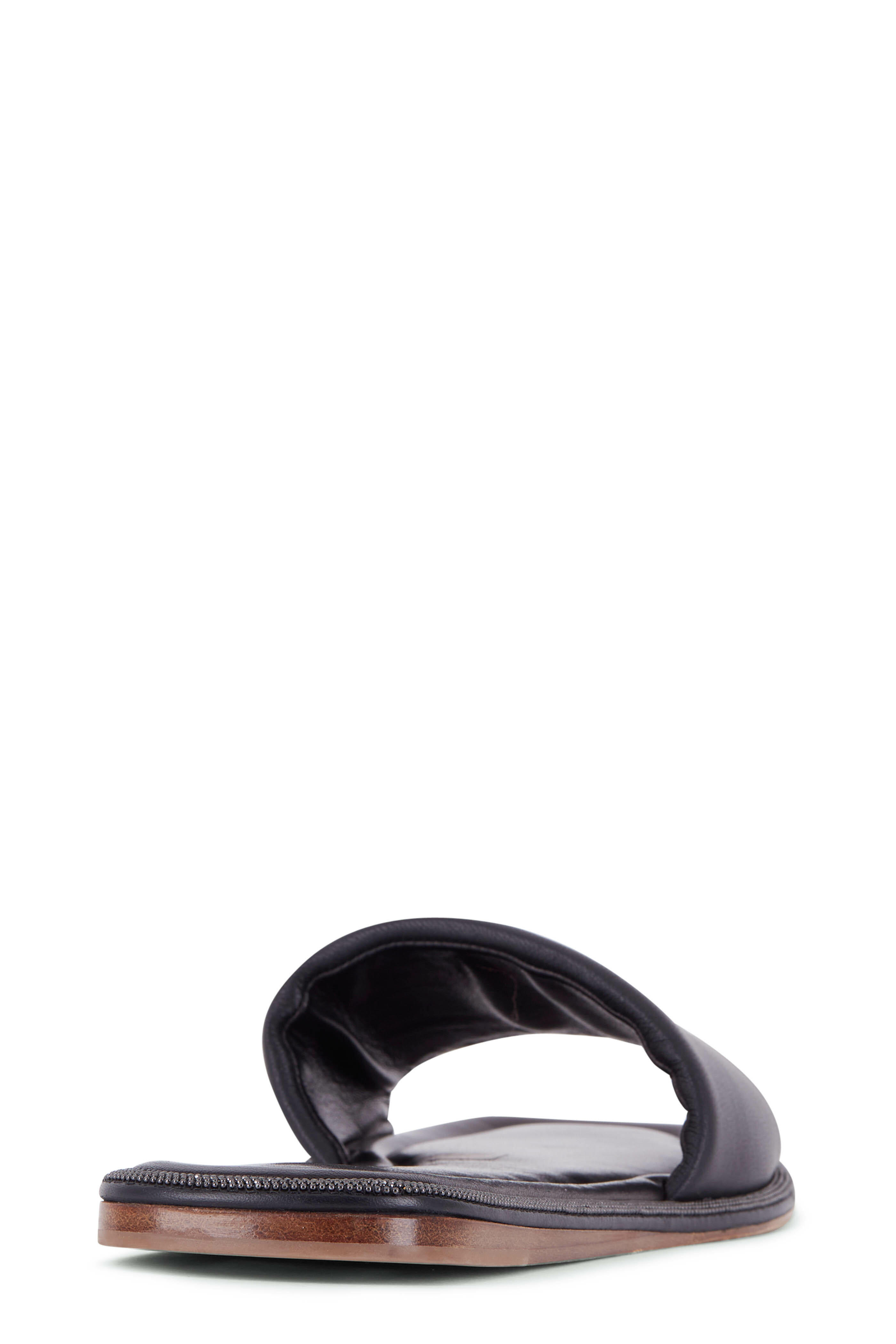 Brunello Cucinelli - Black Leather Monili Midsole Flat Sandal