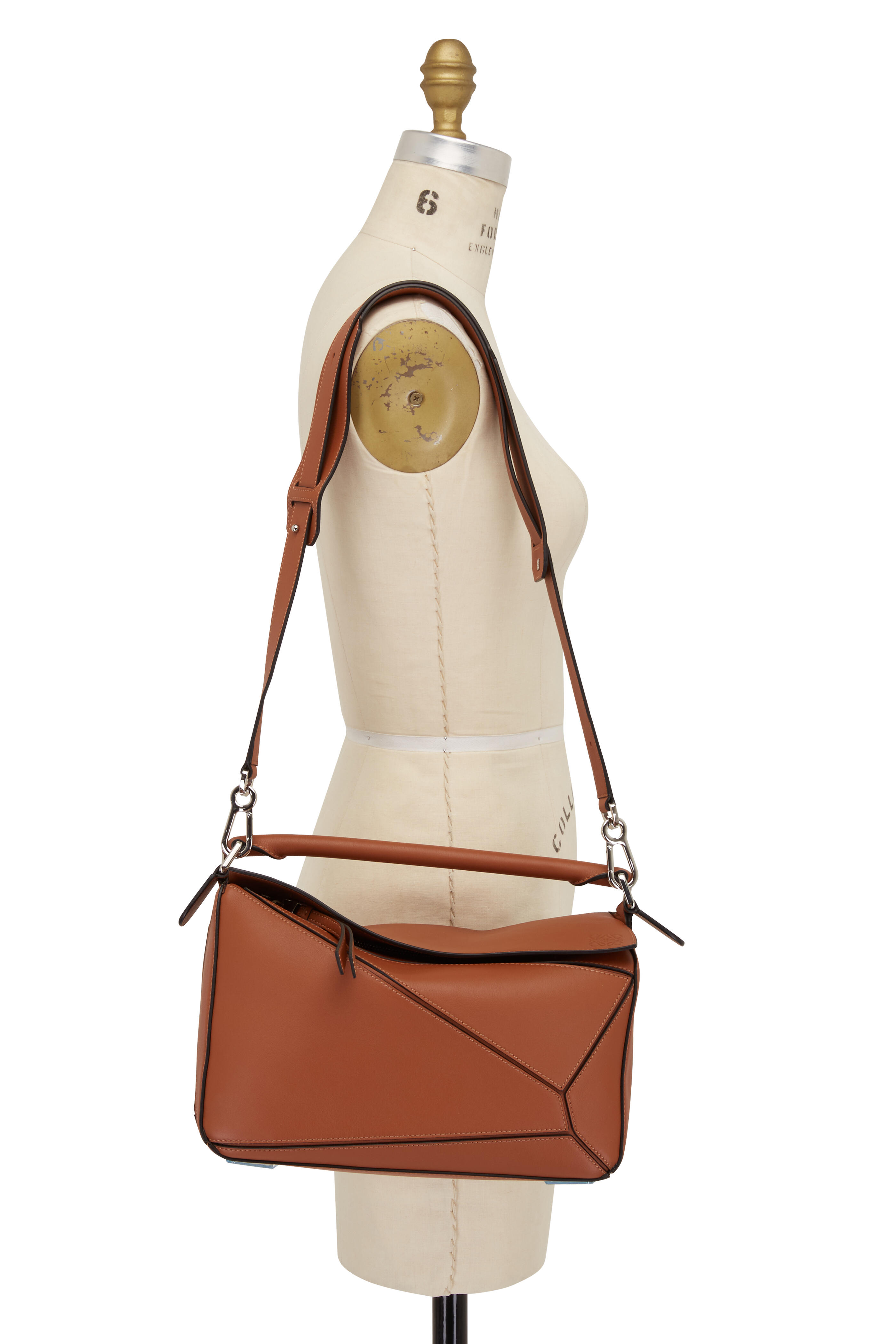 Loewe - Puzzle Tan Leather Top Handle Bag | Mitchell Stores