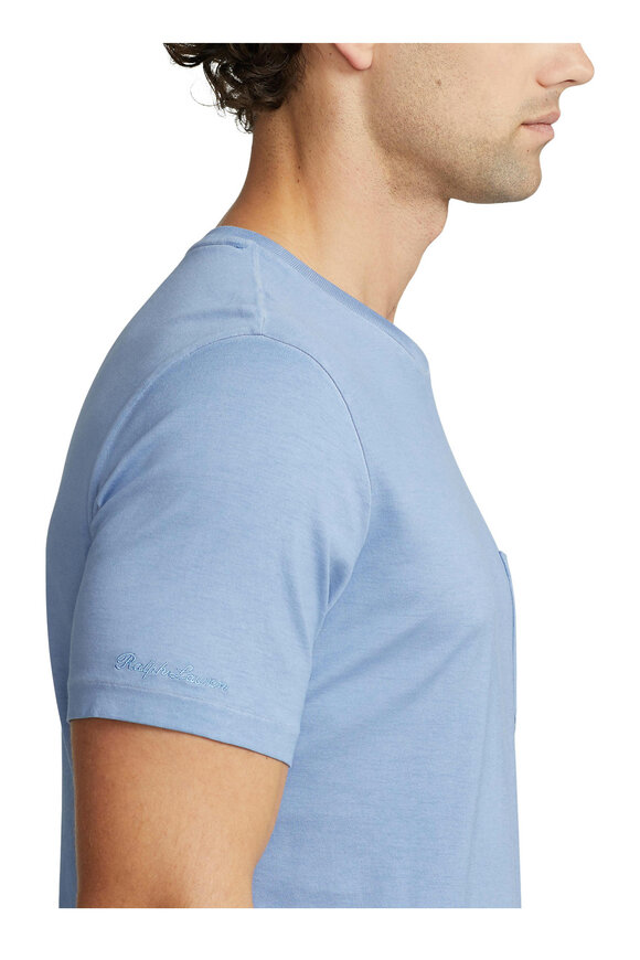 Ralph Lauren Purple Label - Blue Cotton Pocket T-Shirt 