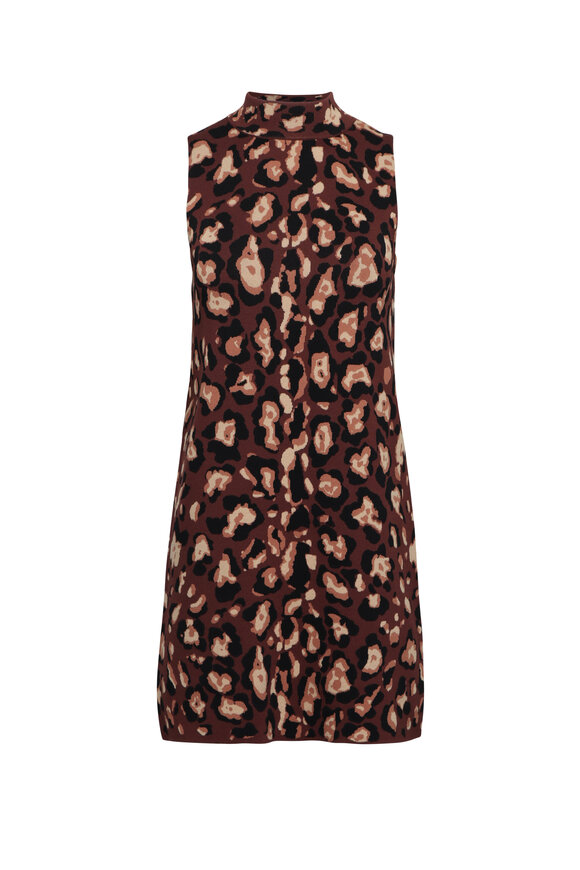 Cara Cara Myrtle Brown Painted Animal Print Dress