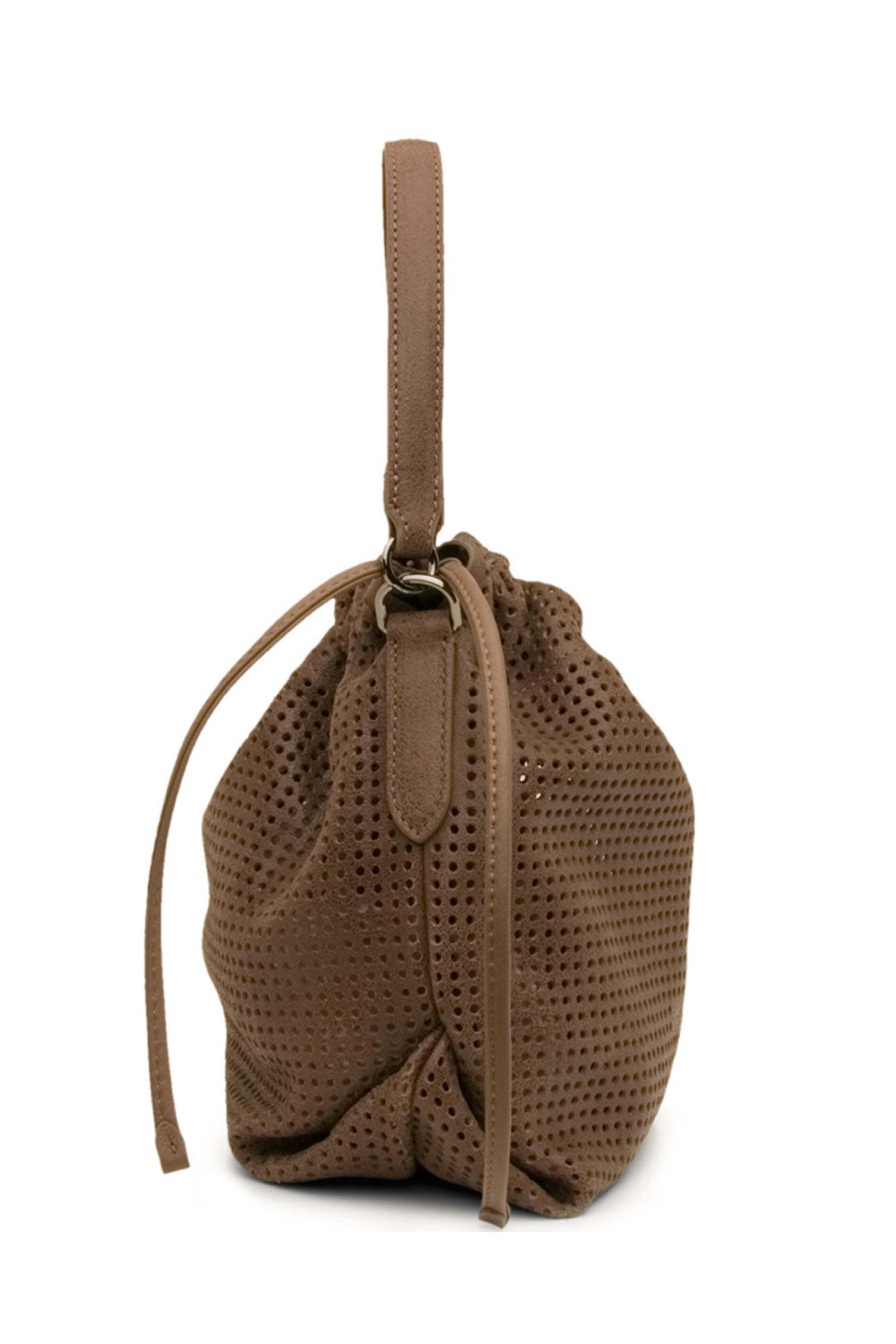 Brunello Cucinelli - Mud Perforated Leather Bucket Bag