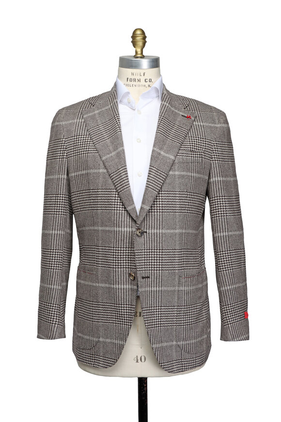 Isaia Sand & Chocolate Glen Plaid Sportcoat - view 2