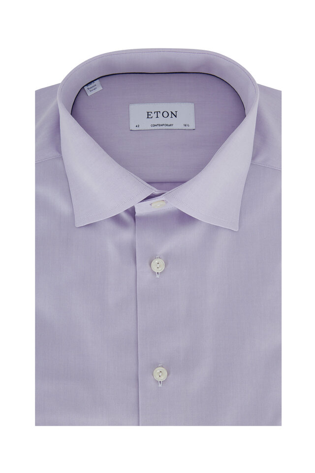 eton dress shirts sale Contemporary Fit Stretch Denim Shirt Colour : Blue, Size : 17.5 COLLAR A great alternative to the classic plain shirt Eton - Solid Purple Cotton