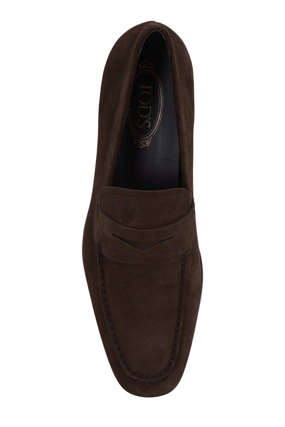 Tod's Gomma Dark Brown Suede Penny Loafer - view 8