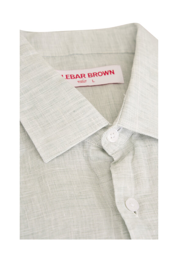 Orlebar Brown Giles White Jade Linen Sport Shirt - view 3