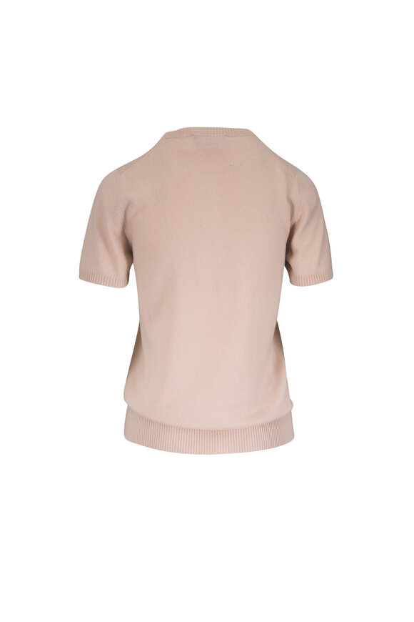 Miu Miu Beige Knit Short Sleeve Henley - view 3