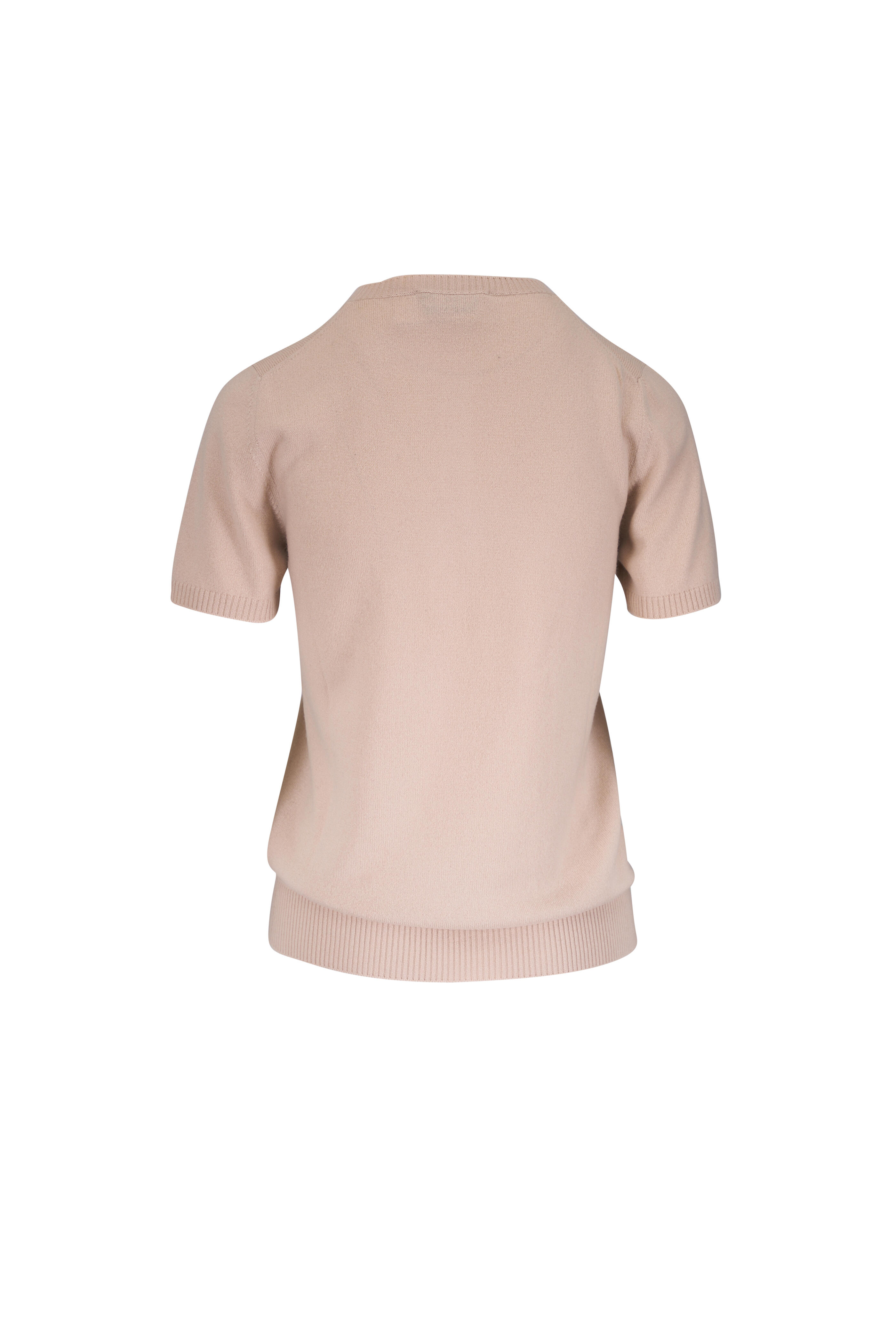 Miu Miu - Beige Knit Short Sleeve Henley