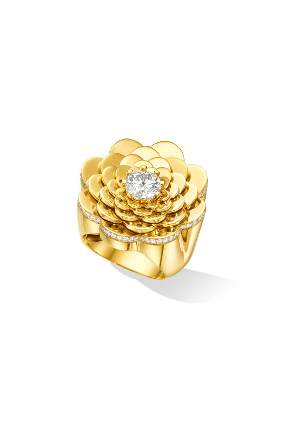 Cadar - 18K Yellow Gold Diamond Trio Cocktail Ring