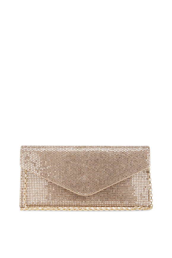 Judith Leiber Champagne Gold Bow Crystal Clutch In Neutrals