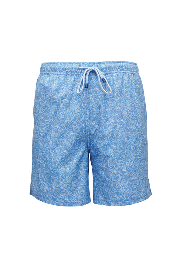 Peter Millar Cottage Blue Ripple Effect Swim Trunks - view 1