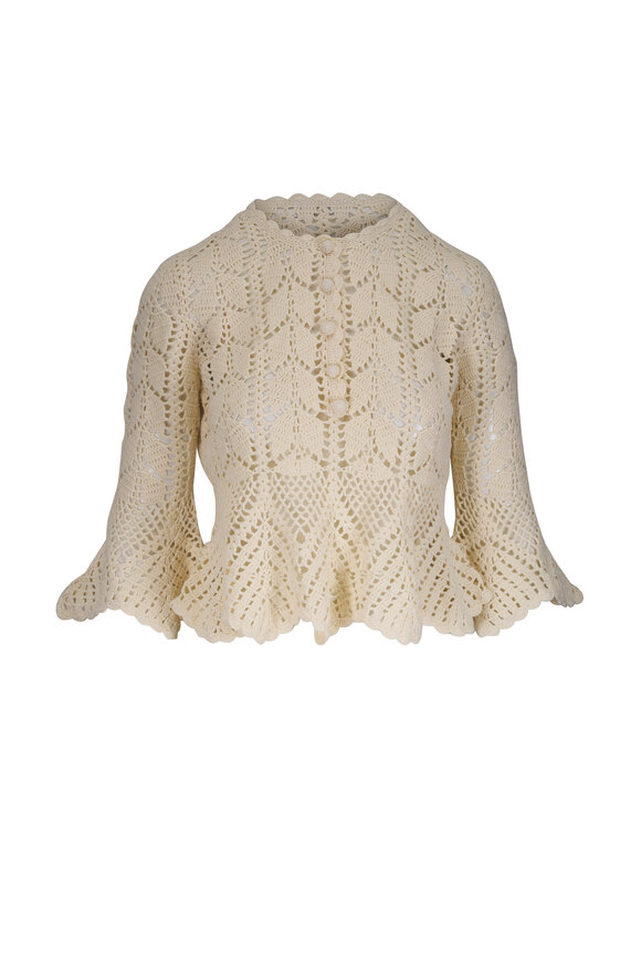 Zimmermann Cream Awaken Lace Crochet Top