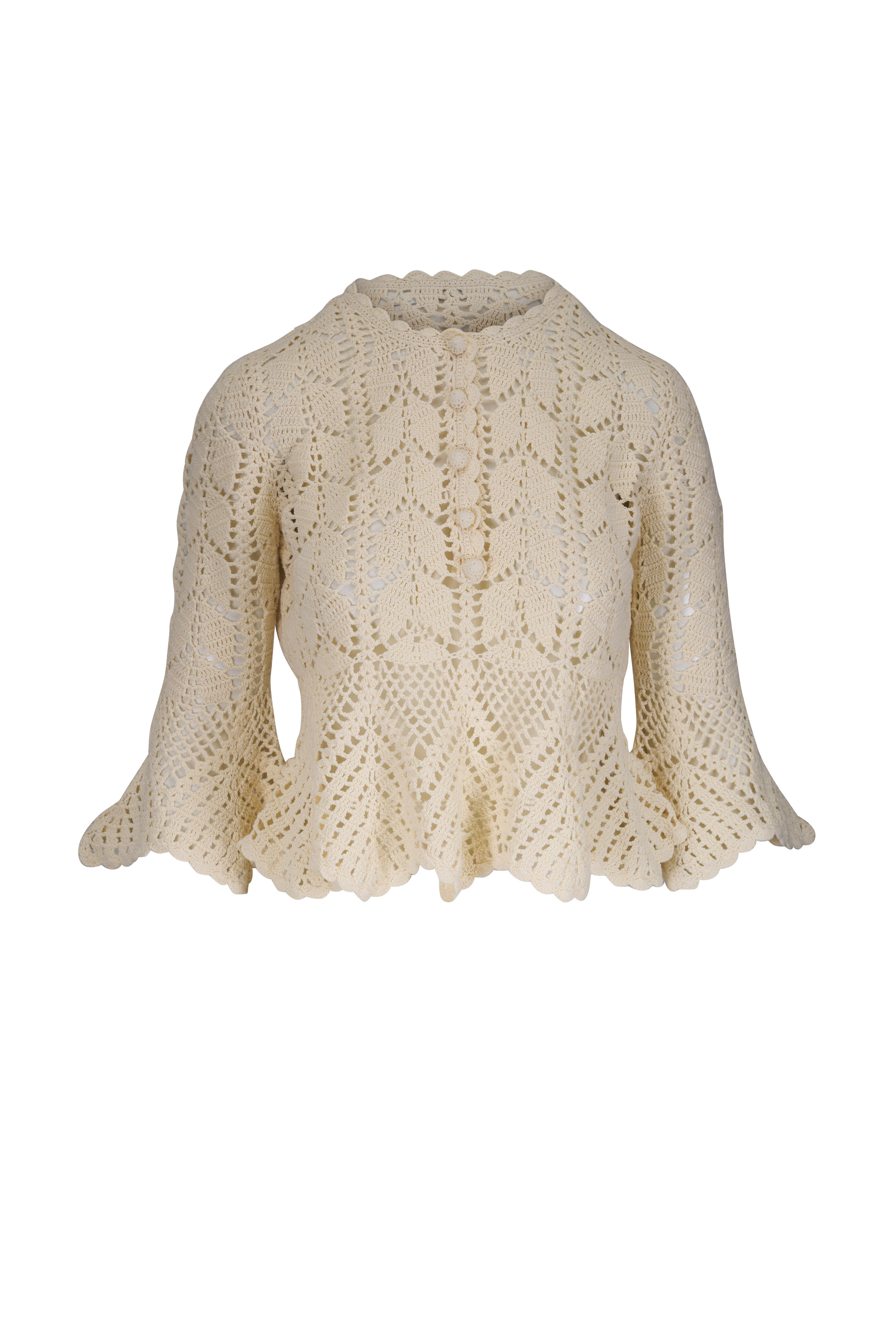 Zimmermann - Cream Awaken Lace Crochet Top