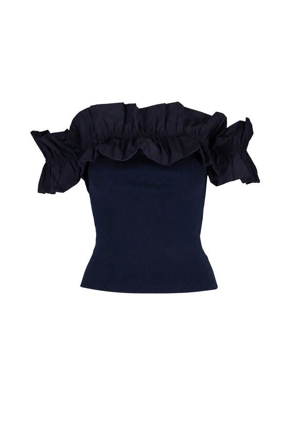 Essentiel Antwerp Jaqua Navy Blue Knit Top - view 1