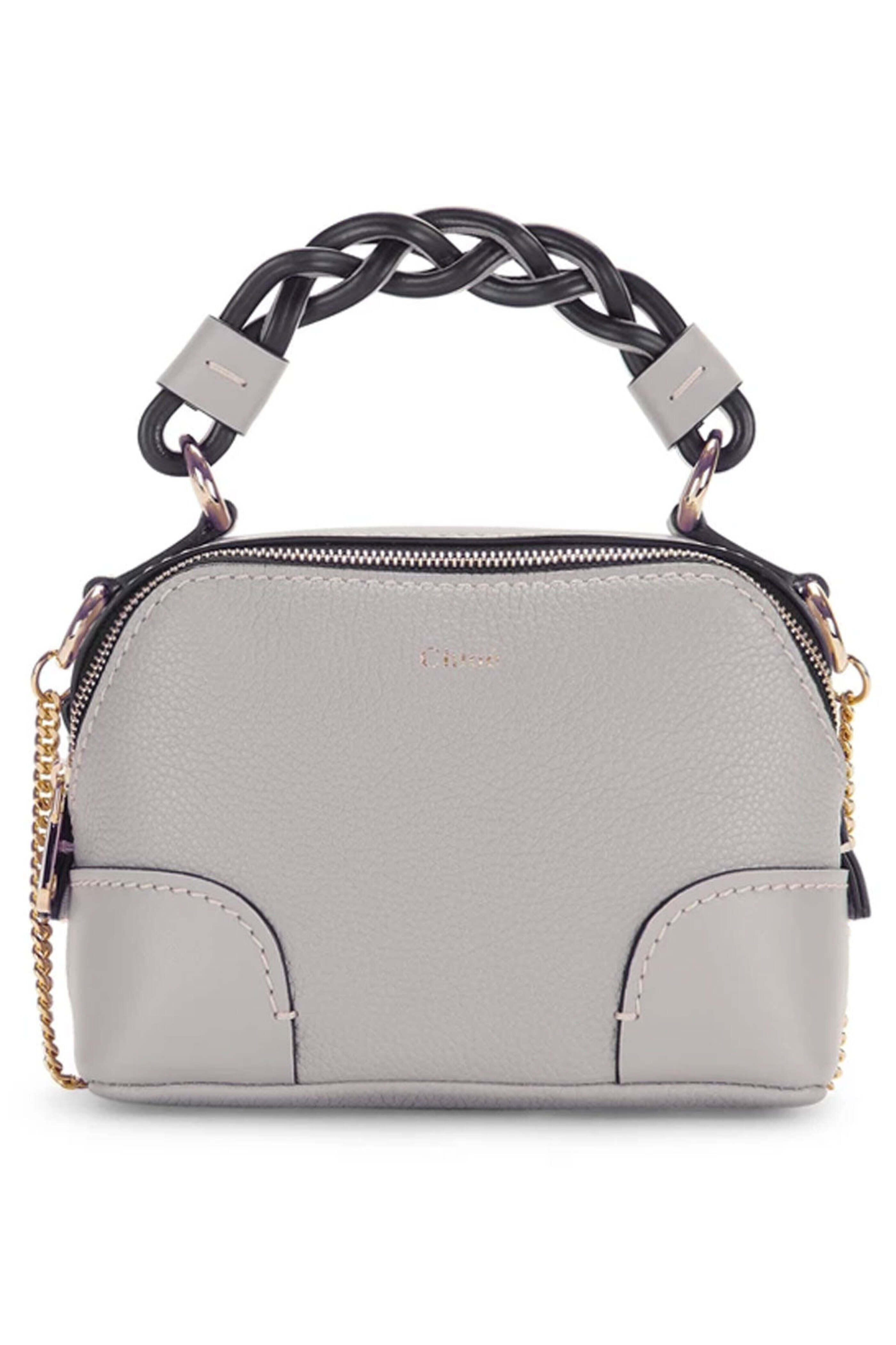 Chloé - Mini Daria Stormy Grey Leather Satchel