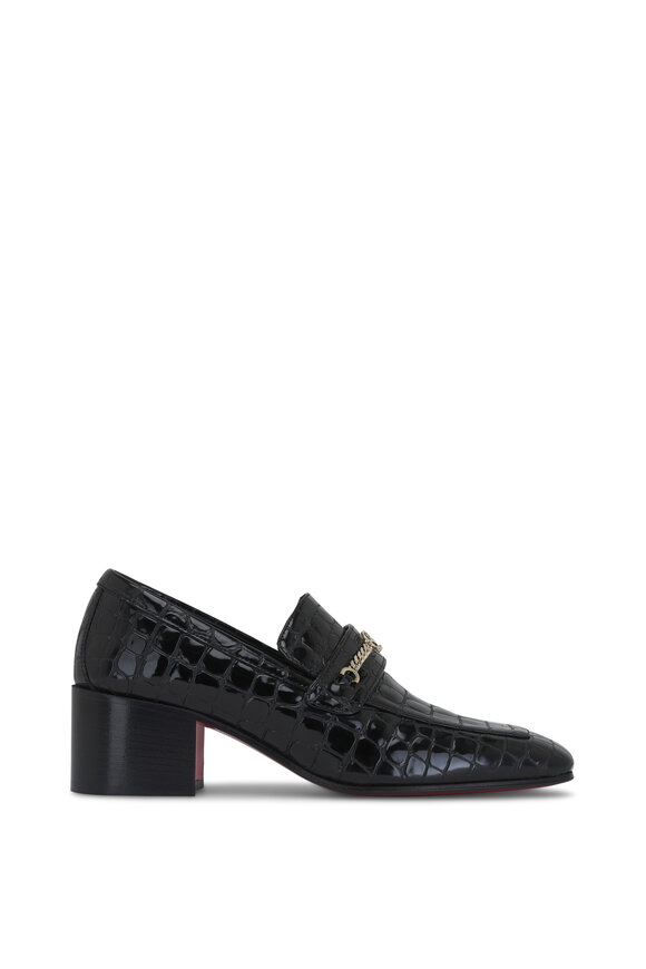 Christian Louboutin - MJ Moc Black Embossed Chain Loafer, 50mm