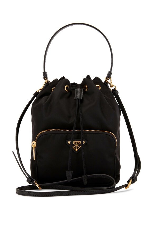 Prada - Duet Black Nylon Bucket Bag