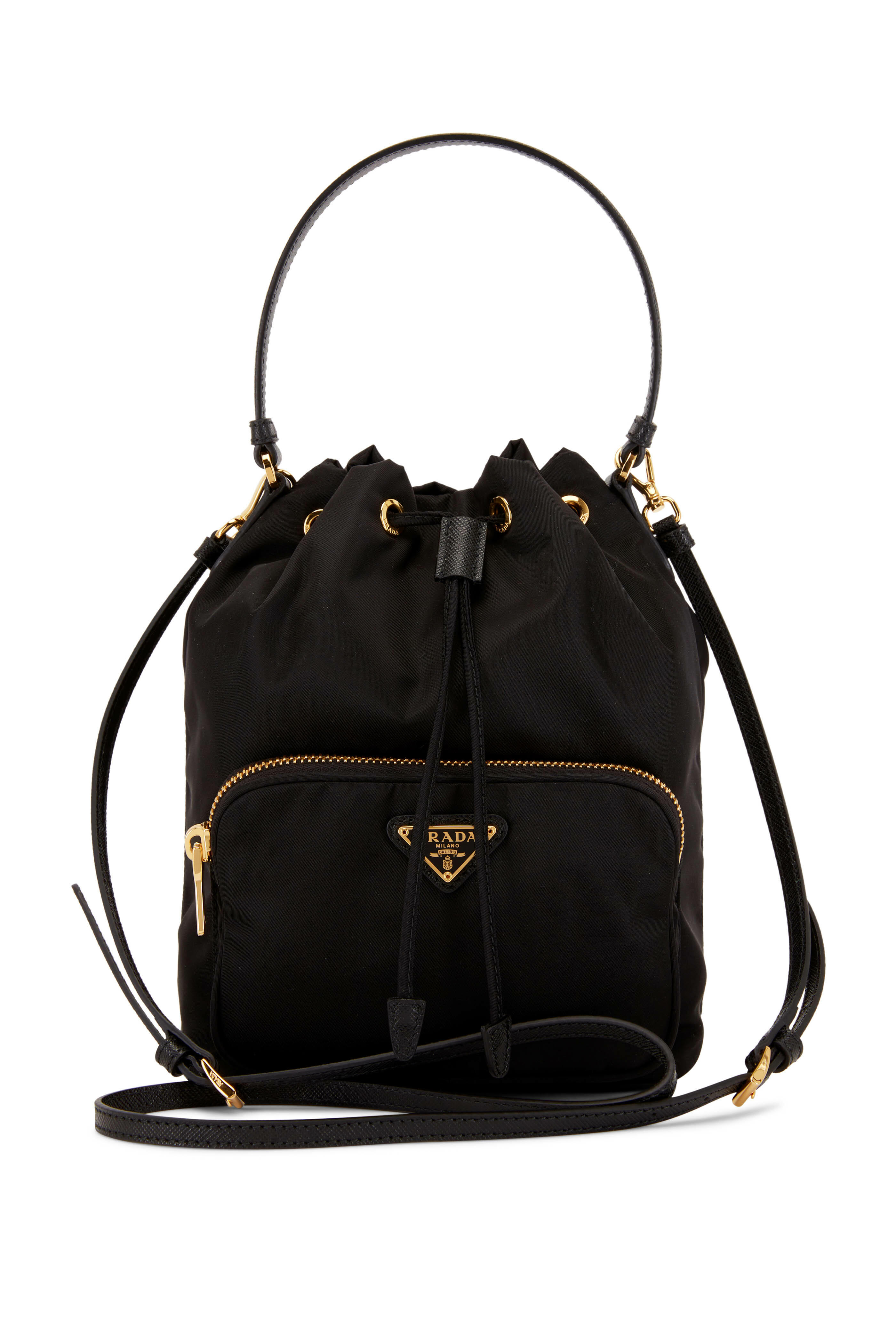 Prada - Duet Black Nylon Bucket Bag | Mitchell Stores